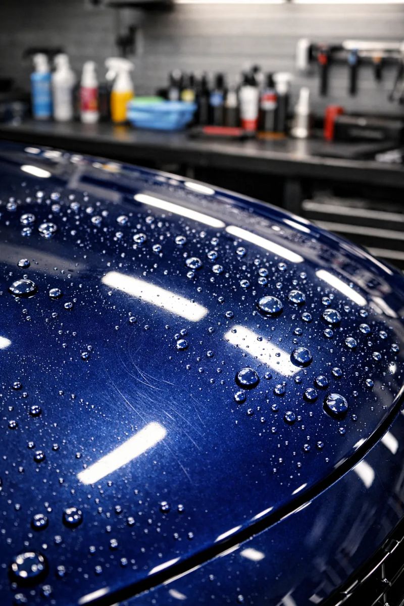 Glossy vehicle receiving ceramic coating